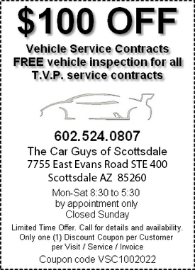 Coupon - vehicle service contracts